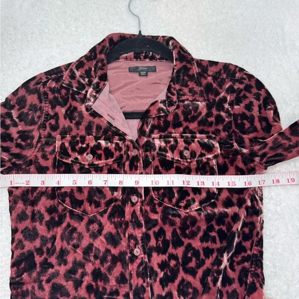 J.CREW Classic-fit Shirt In Drapey Velvet Leopard Print Pink Black J9279 00P